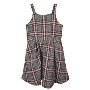 Copper Key Juniors Plaid Jumper Dress Size XL Overall Fit N Flare Pleated Skirt